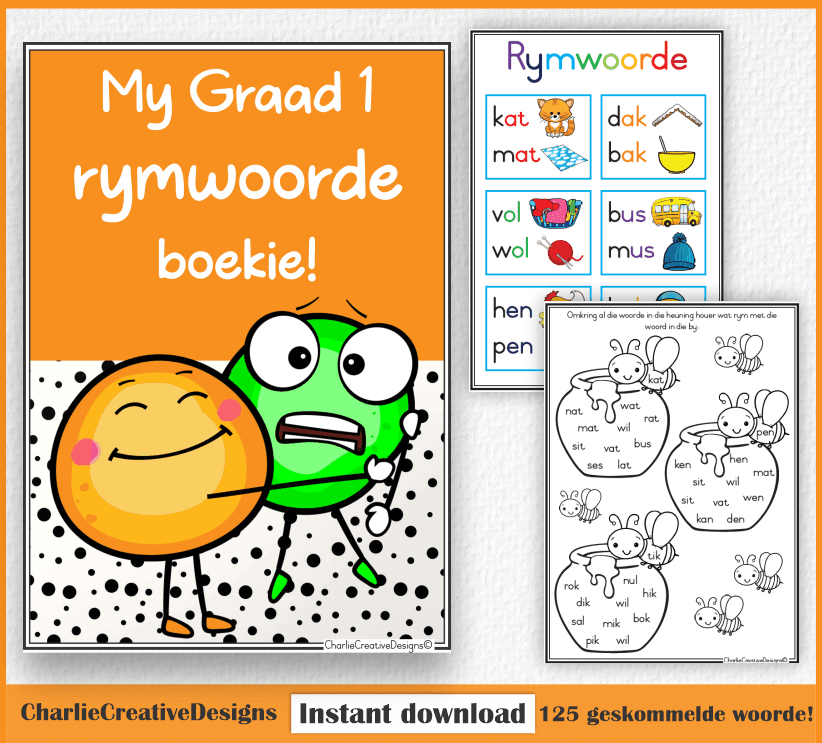 My Graad 1 rymwoorde boekie! – Charlie Creative Designs