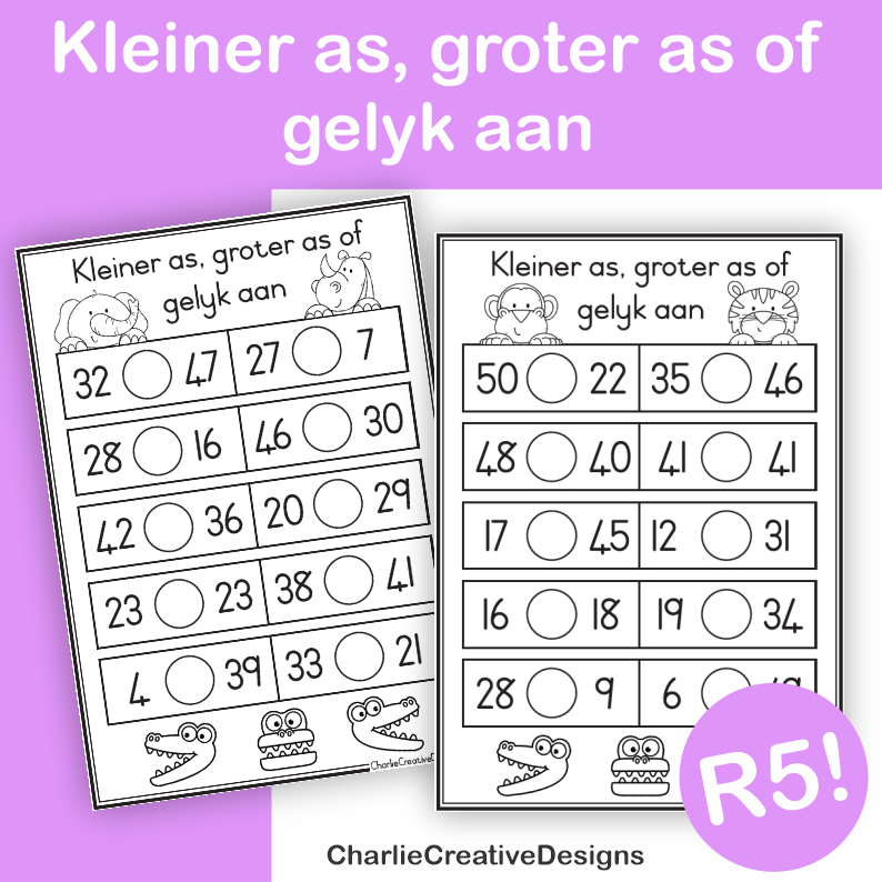 Kleiner as, groter as of gelyk aan