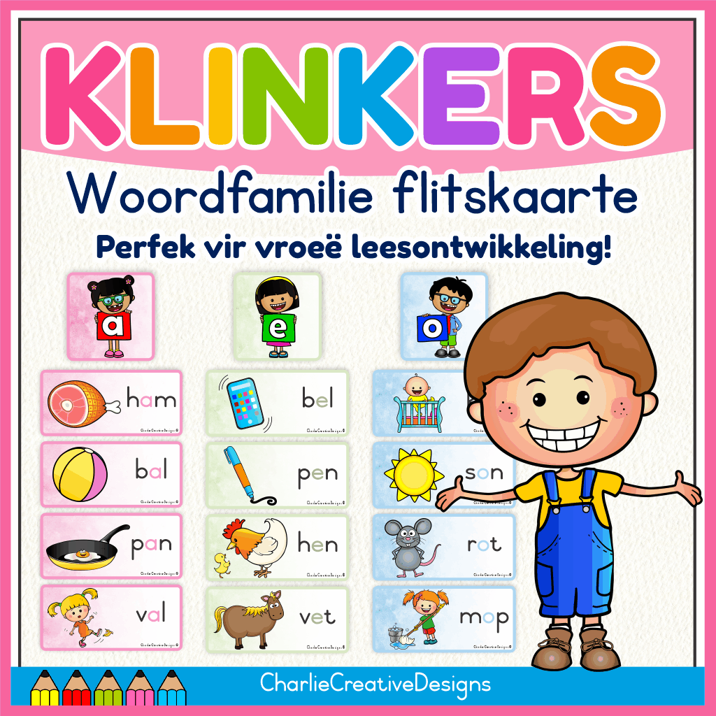 Woordfamilie flitskaarte - klinkers