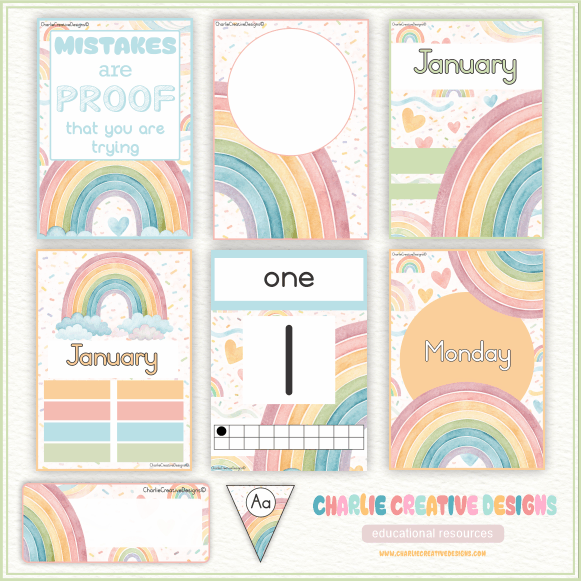 Pastel rainbow classroom theme