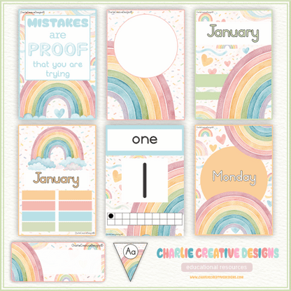 Pastel rainbow classroom theme
