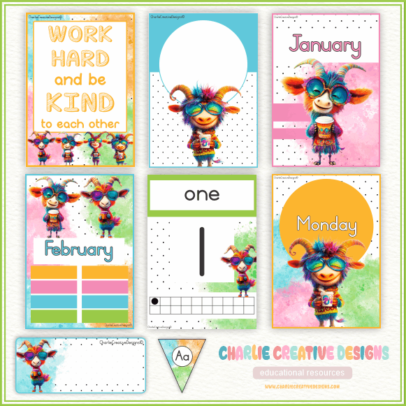Funky goats classroom theme
