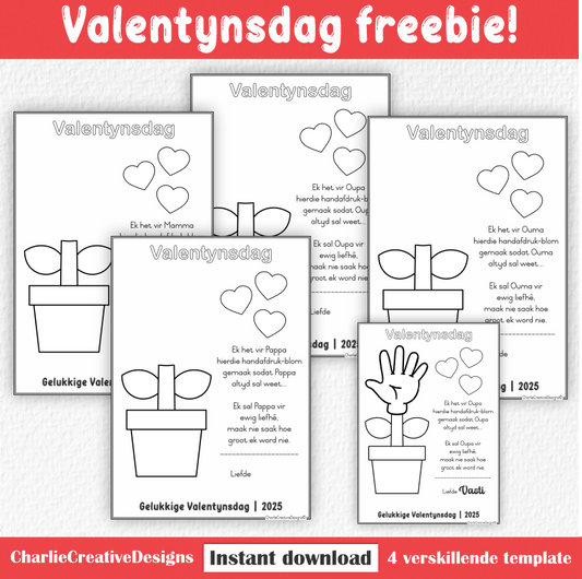 Valentynsdag - Handafdruk-blom