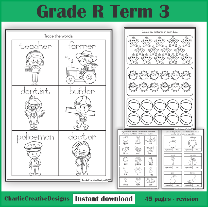 Workbook Frame For Grade R Term 3 Grade R Term 3 – Charlie Creative Designs