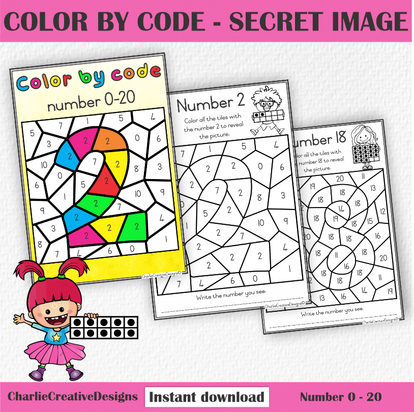 Color by code - secret numbers – Charlie Creative Designs