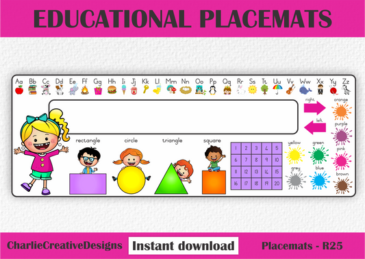 Educational placemat GIRL