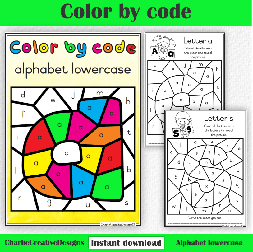 Color by code - alphabet lowercase