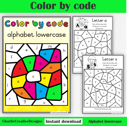 Color by code - alphabet lowercase