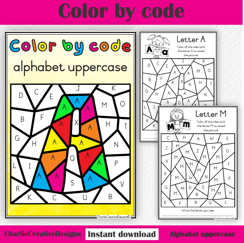 Color by code - alphabet uppercase