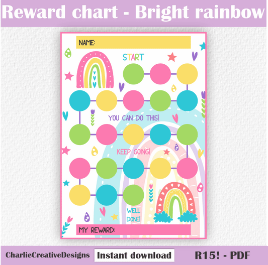 Reward chart - Bright rainbow