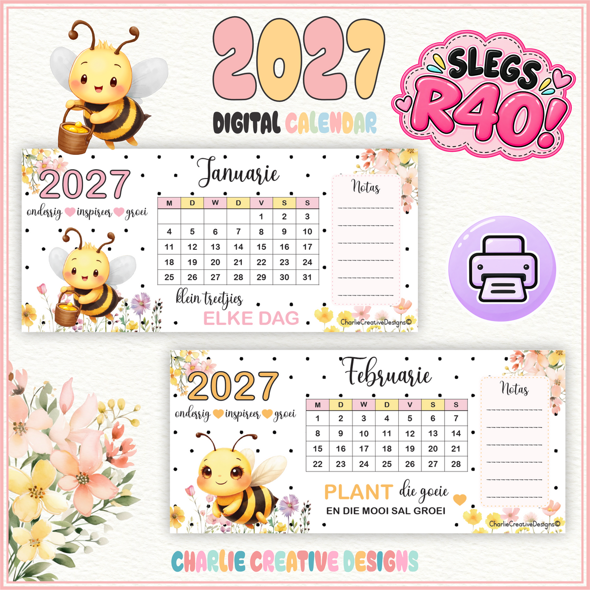 Bye en blomme kalender 2027