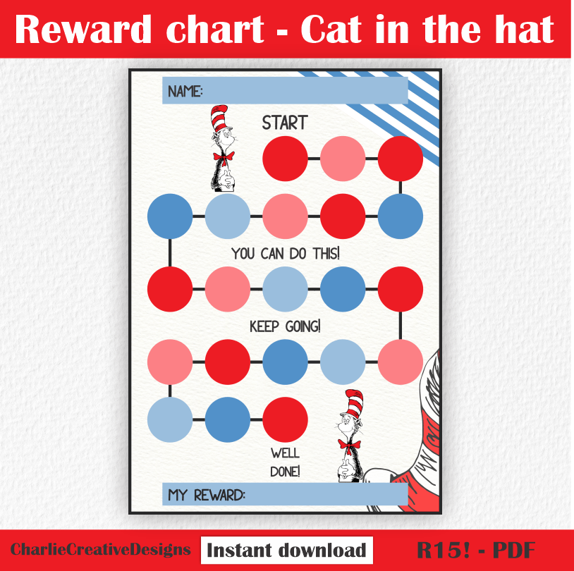 Reward chart - Cat in the hat