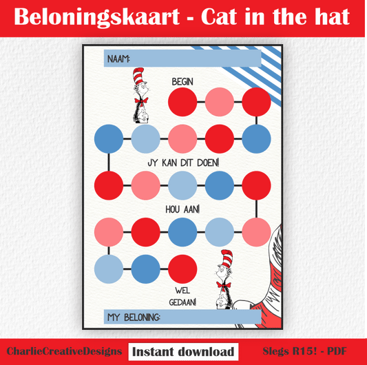 Beloningskaart - Cat in the hat