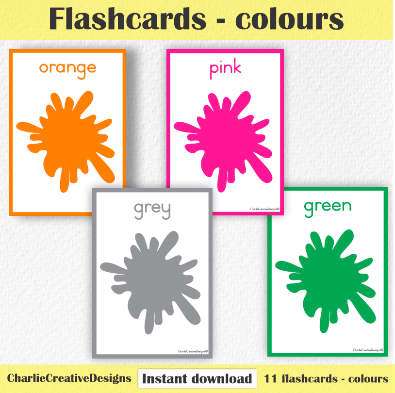 Flashcards - Colours – Charlie Creative Designs