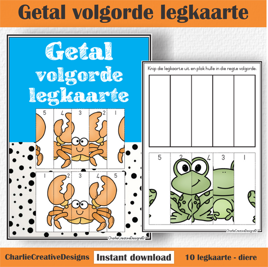 Getal volgorde legkaarte