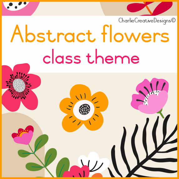 Abstract flowers classroom theme