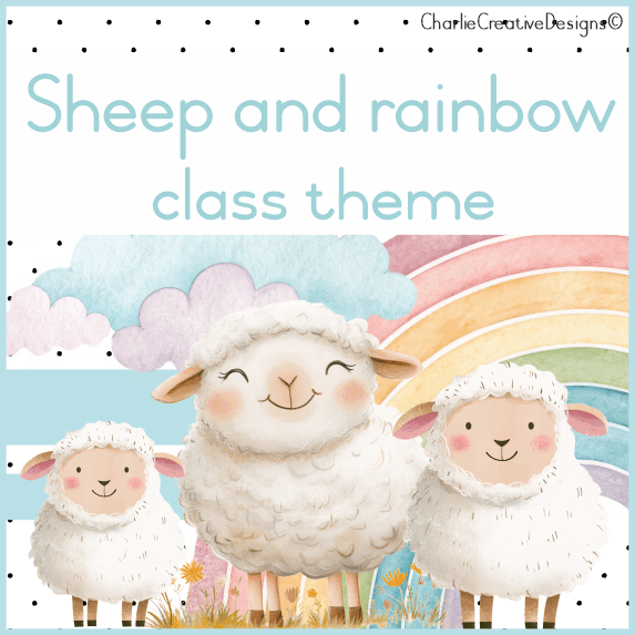 Sheep and rainbow classroom theme