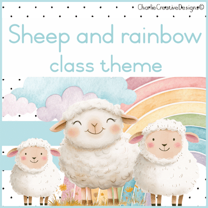 Sheep and rainbow classroom theme