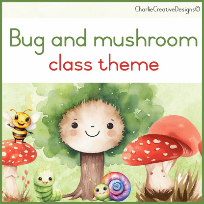 Bug and mushroom classroom theme