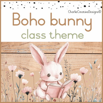 Boho bunny classroom theme