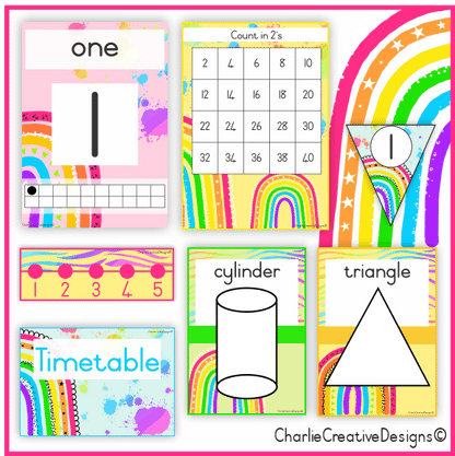 Bright rainbow classroom theme