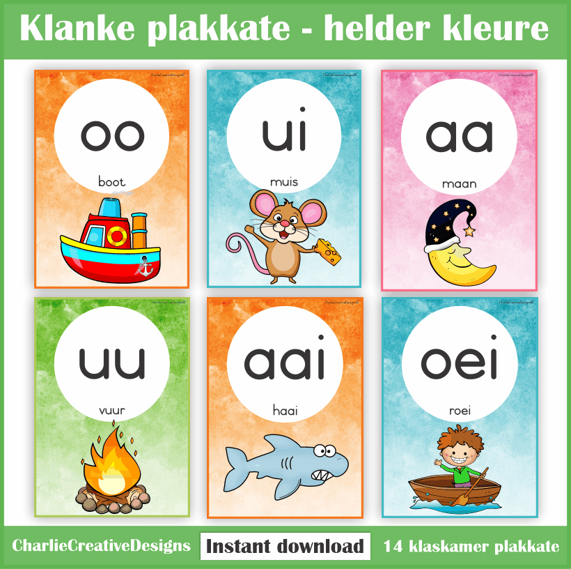 Klanke plakkate - Helder kleure