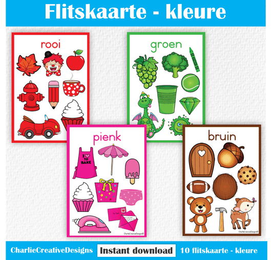 Flitskaarte - kleure prente