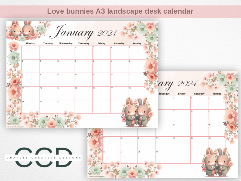 Love bunnies calendar