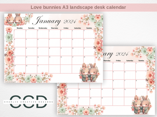 Love bunnies calendar