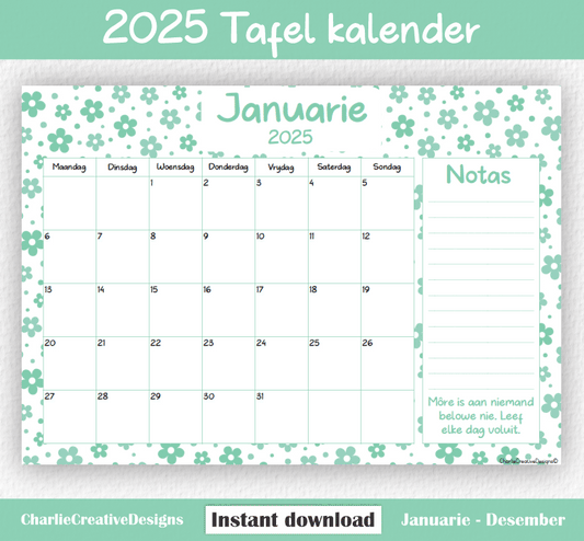 Madeliefie kalender 2025