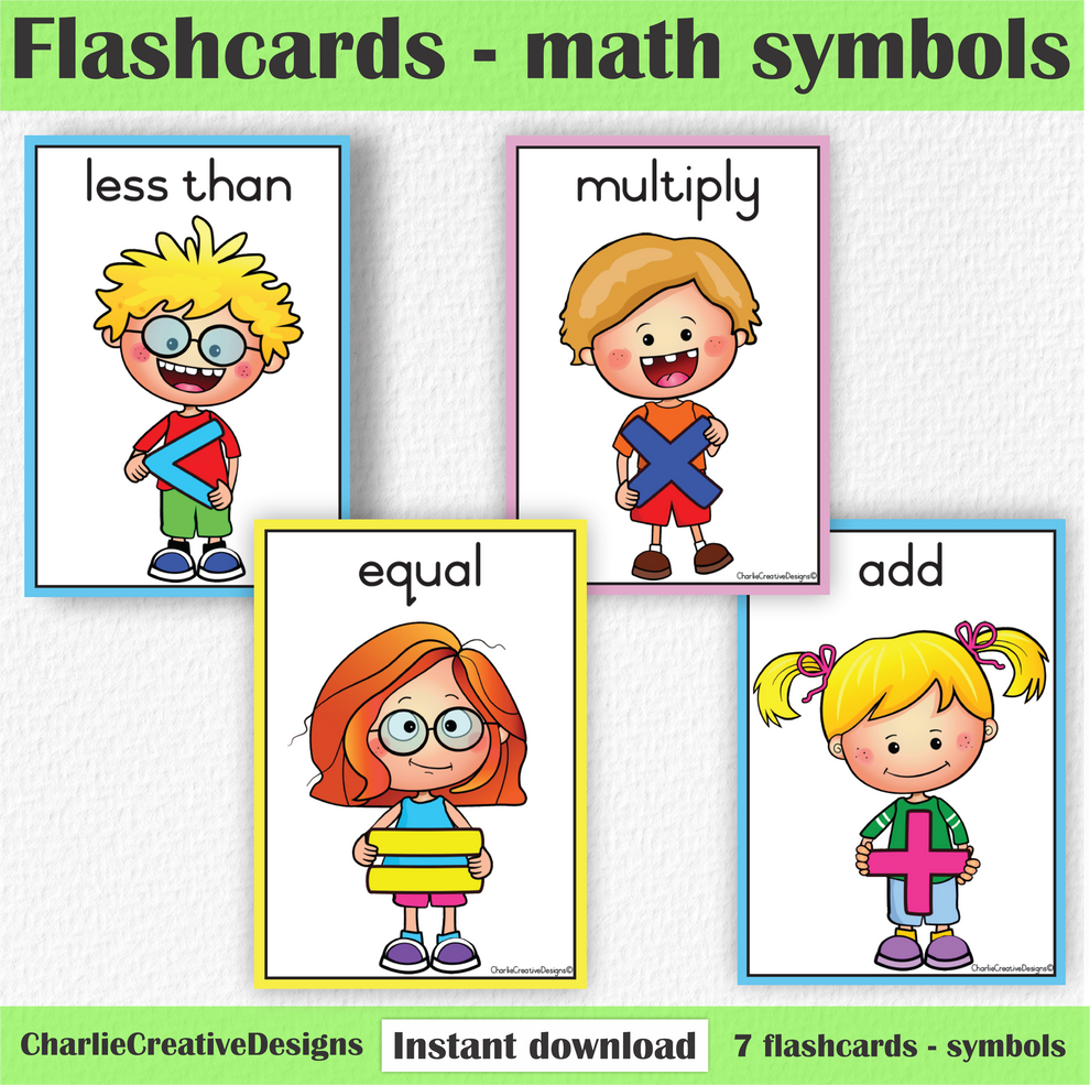 Flashcards - Math symbols – Charlie Creative Designs