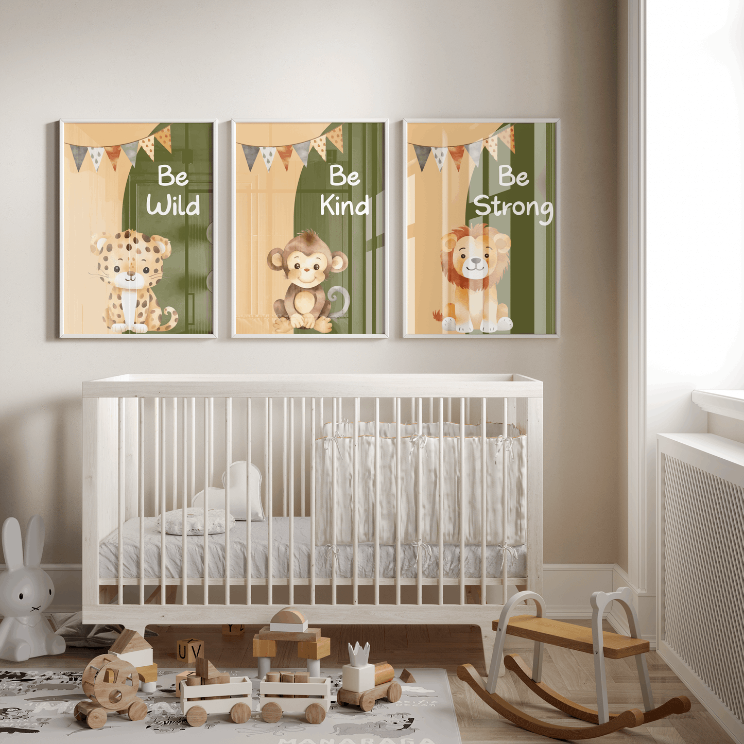 Nursery Wall Art Set - Digital Collection of 3 Prints - Safari Affirmation