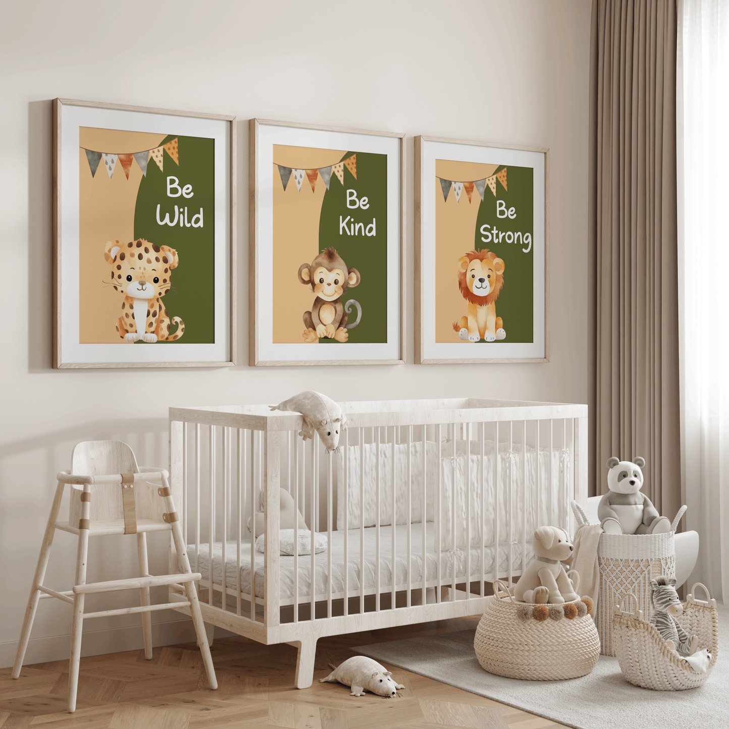 Nursery Wall Art Set - Digital Collection of 3 Prints - Safari Affirmation