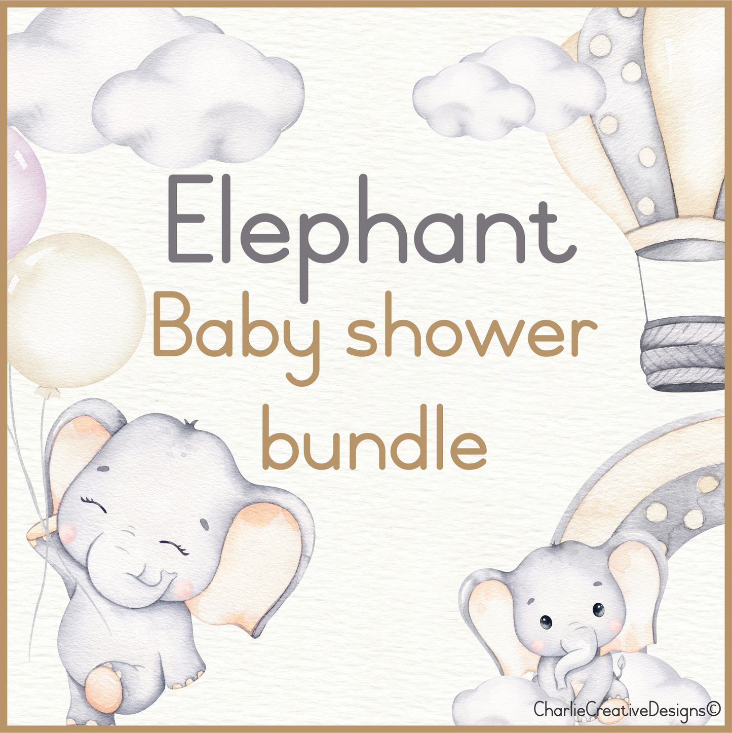 Elephant baby shower bundle