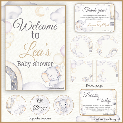 Elephant baby shower bundle