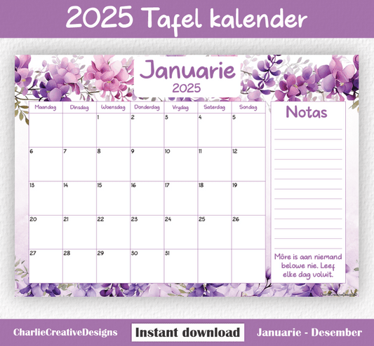 Pers blomme kalender 2025