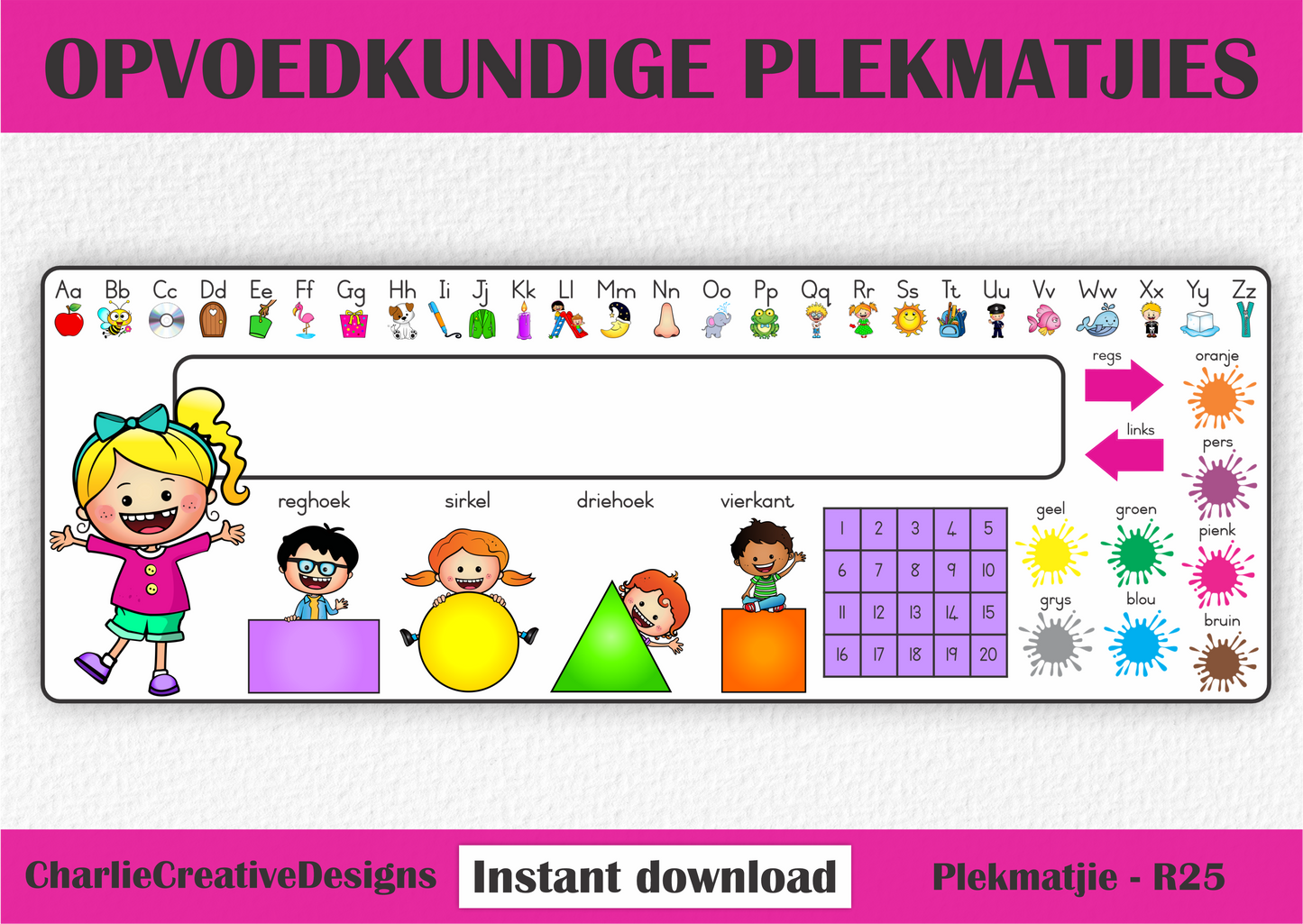 Opvoedkundige plekmatjies DOGTER