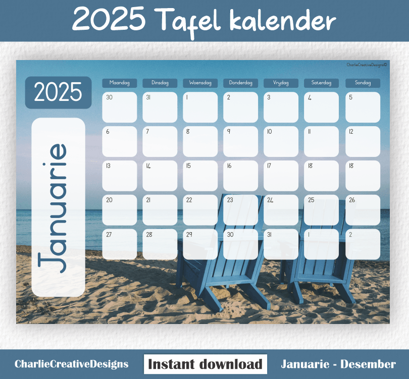 Strand kalender 2025