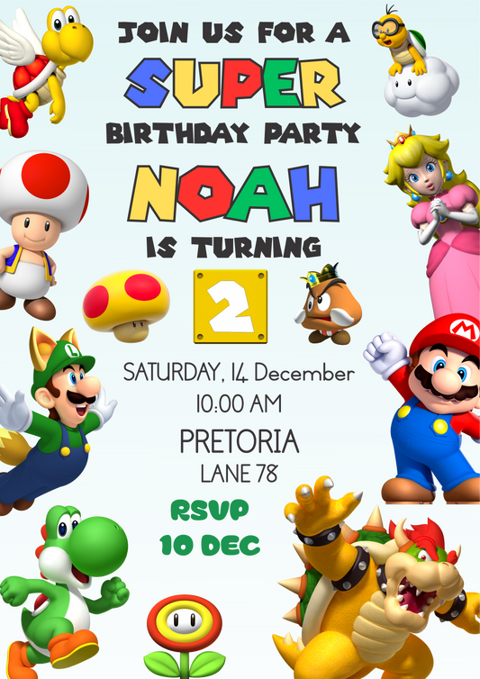 Super Mario invitation