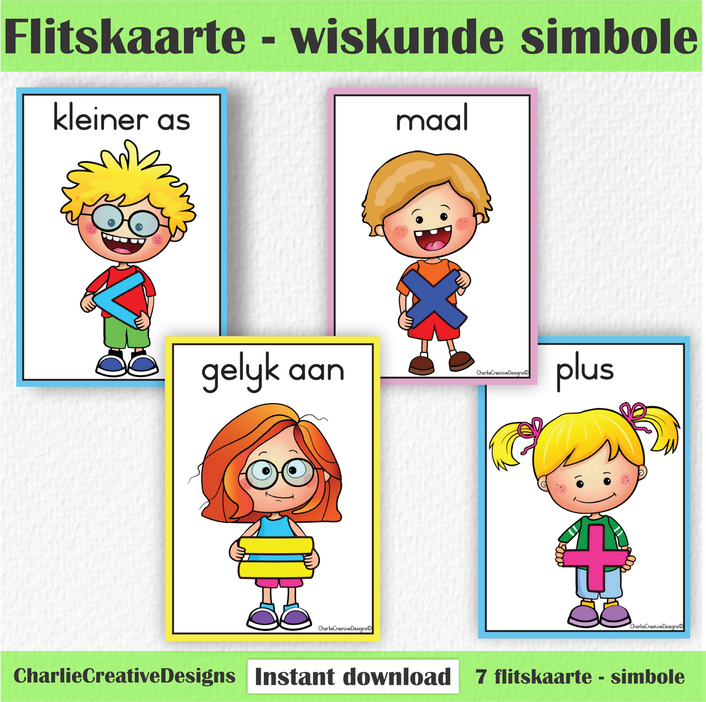 Flitskaarte - wiskunde simbole