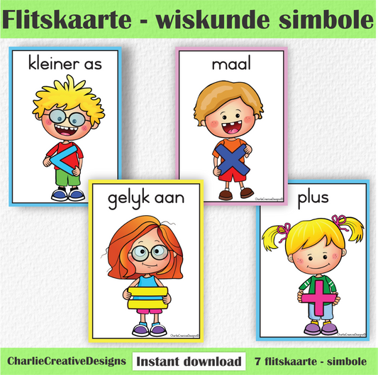 Flitskaarte - wiskunde simbole