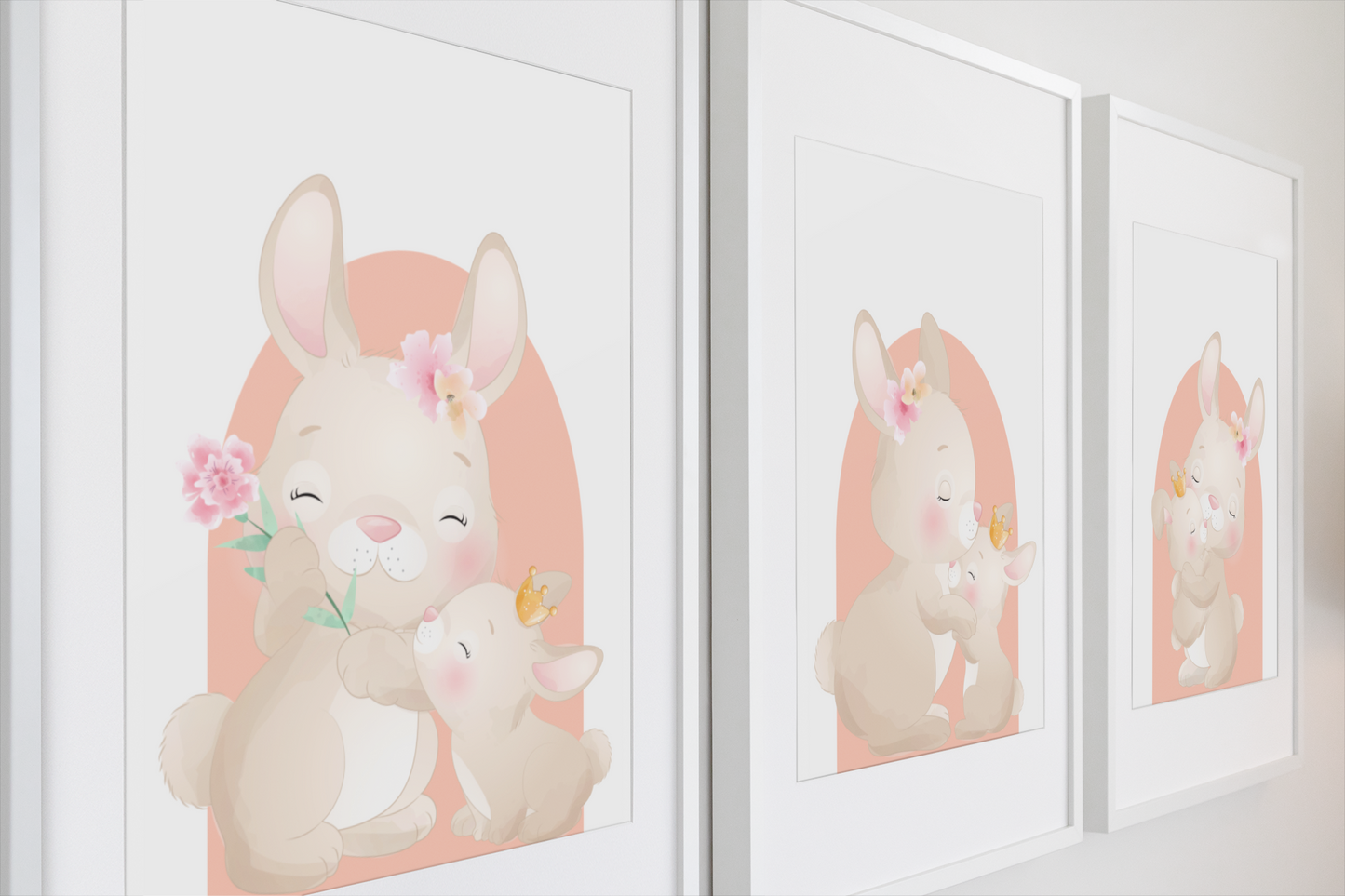 Nursery Wall Art Set - Digital Collection of 3 Prints - Bunny