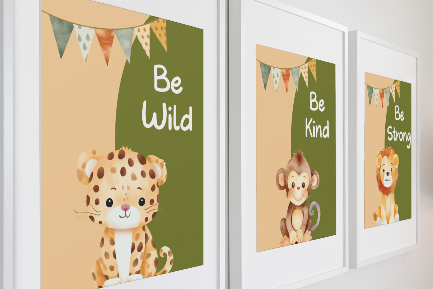 Nursery Wall Art Set - Digital Collection of 3 Prints - Safari Affirmation